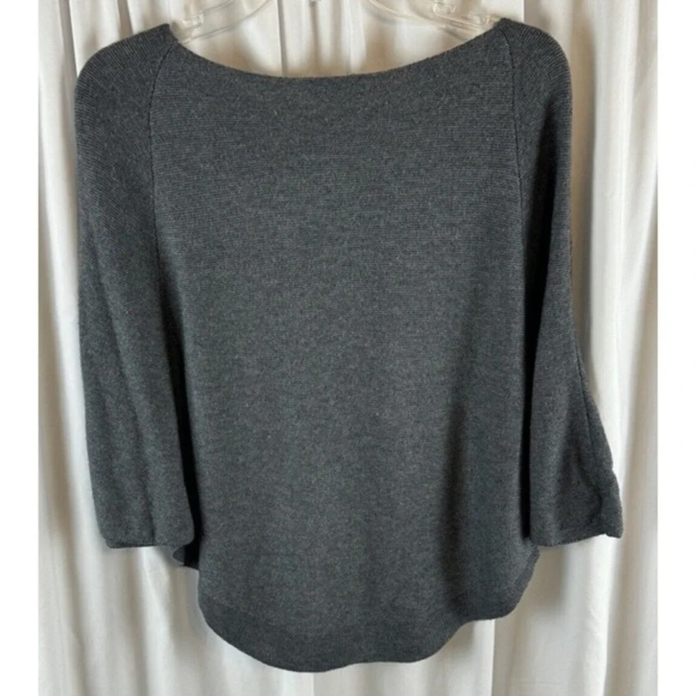 The Limited Gray Boat‎ Neck Batwing Sleeve Poncho Sweater XS/S Oversized 66-23